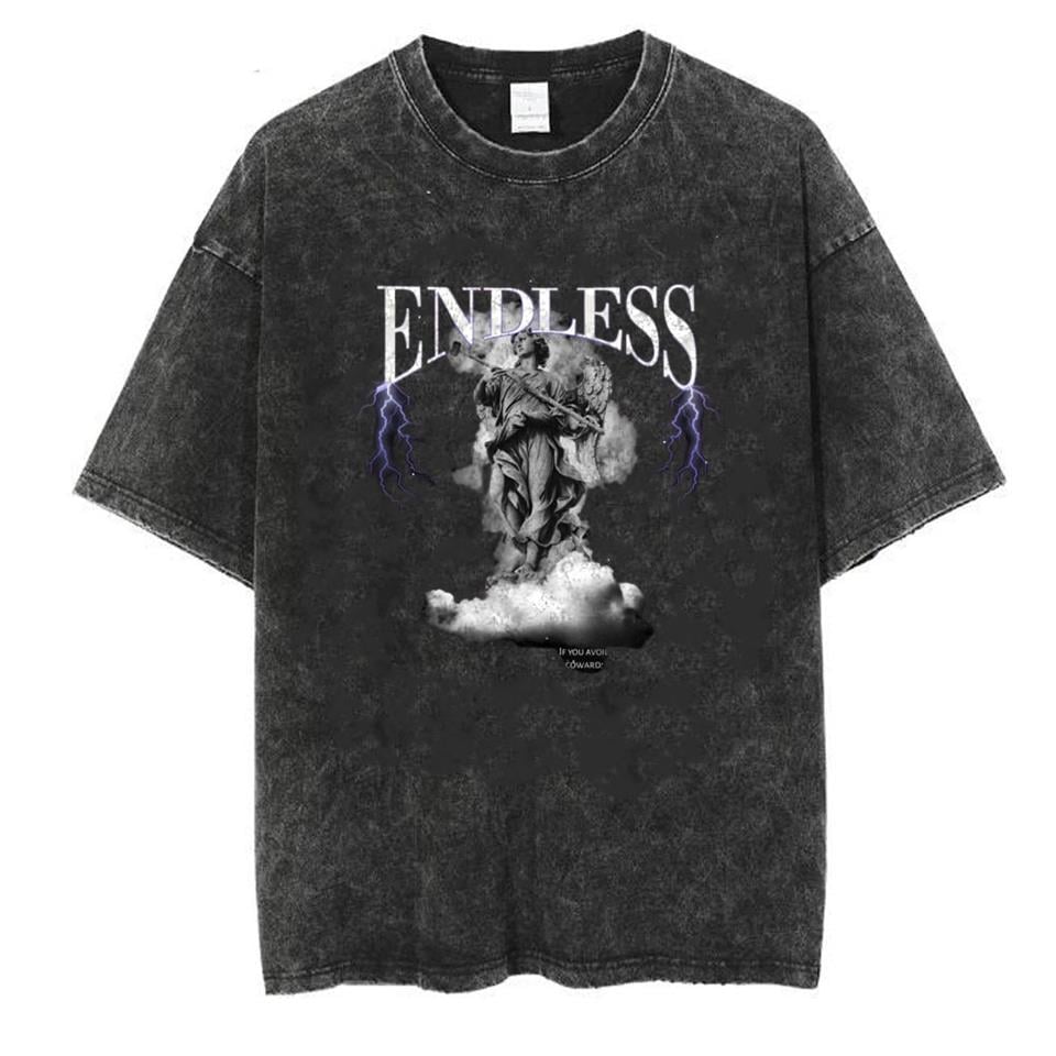 Yıkamalı Endless Unisex Eskitme T-shirt