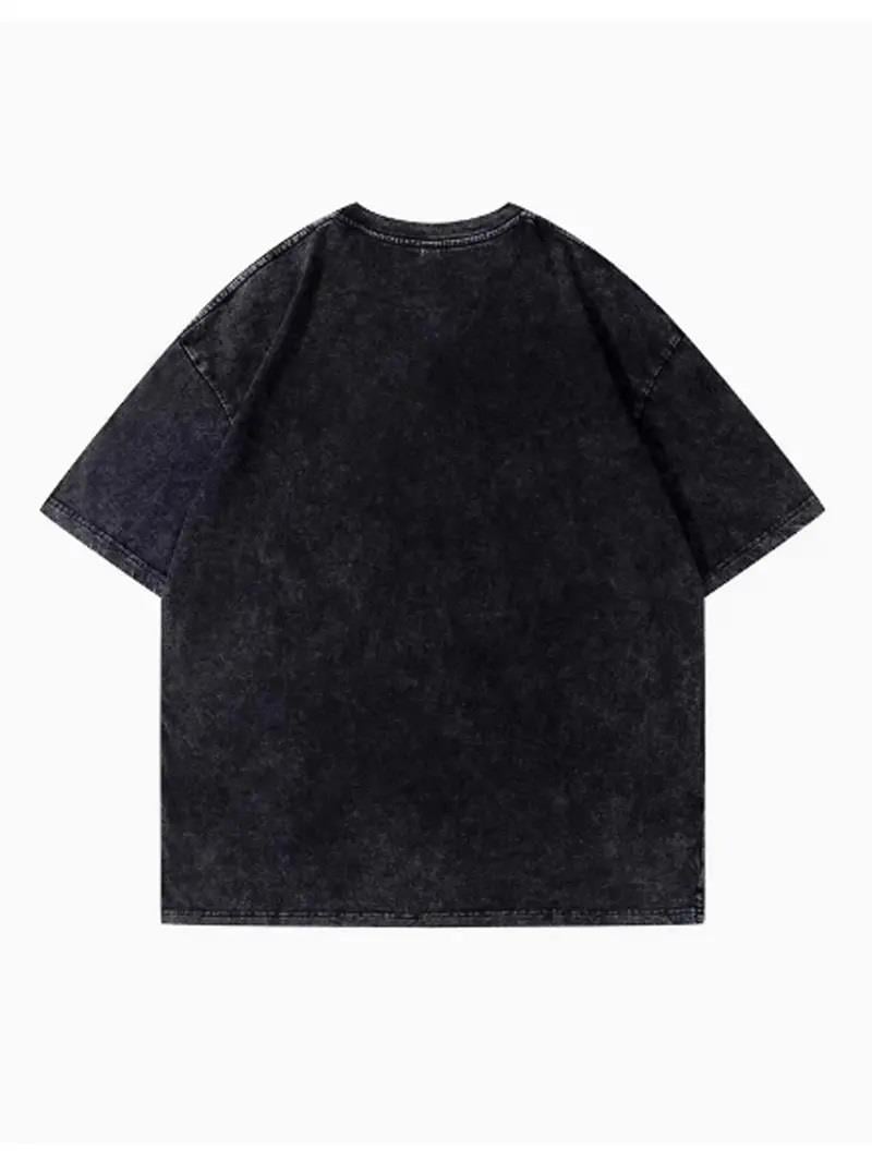 Yıkamalı Kurt Ve Kırmızı Başlıklı Kız Oversize Vintage T-shirt