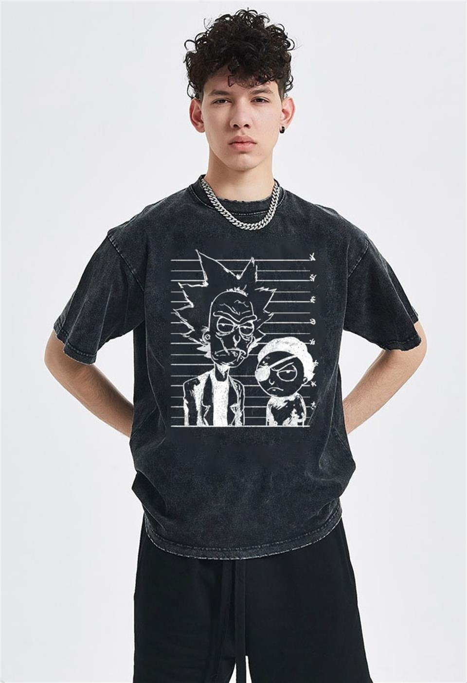 Yıkamalı R&M Unisex Eskitme T-shirt