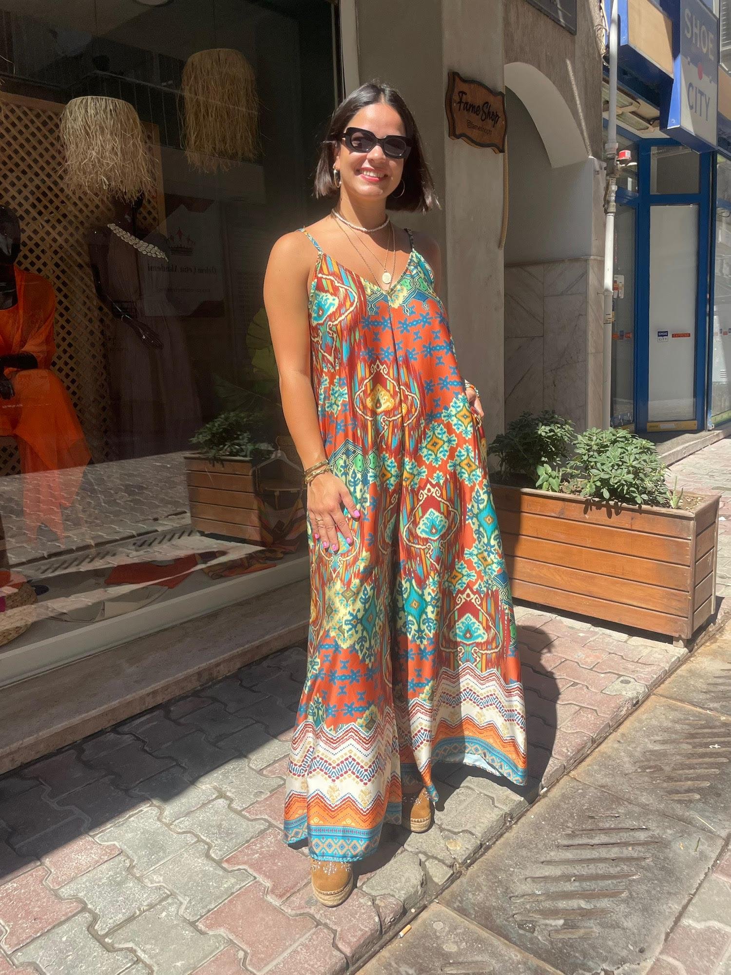 Askılı Saten Tulum