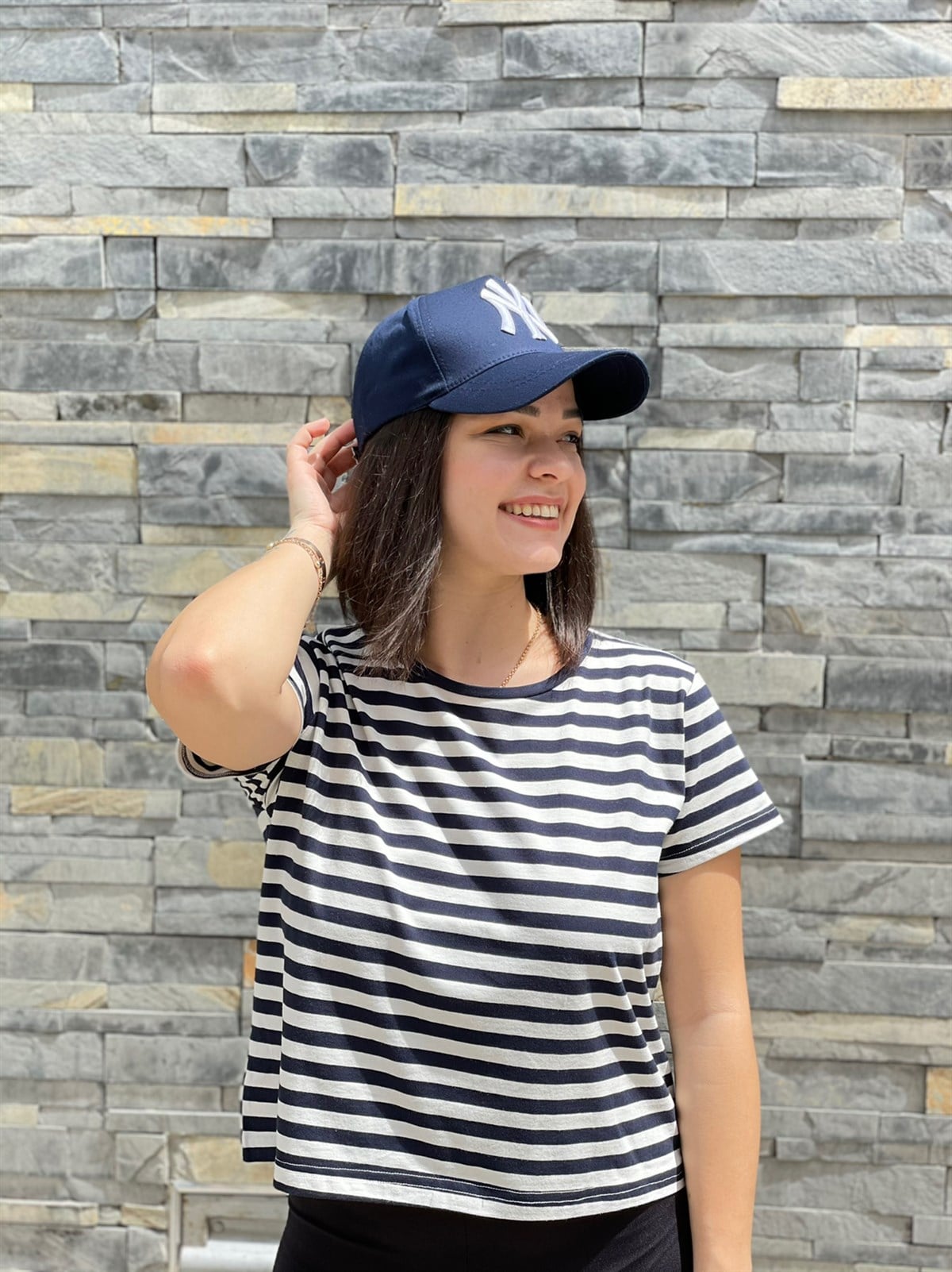 Çizgili Crop T-shirt