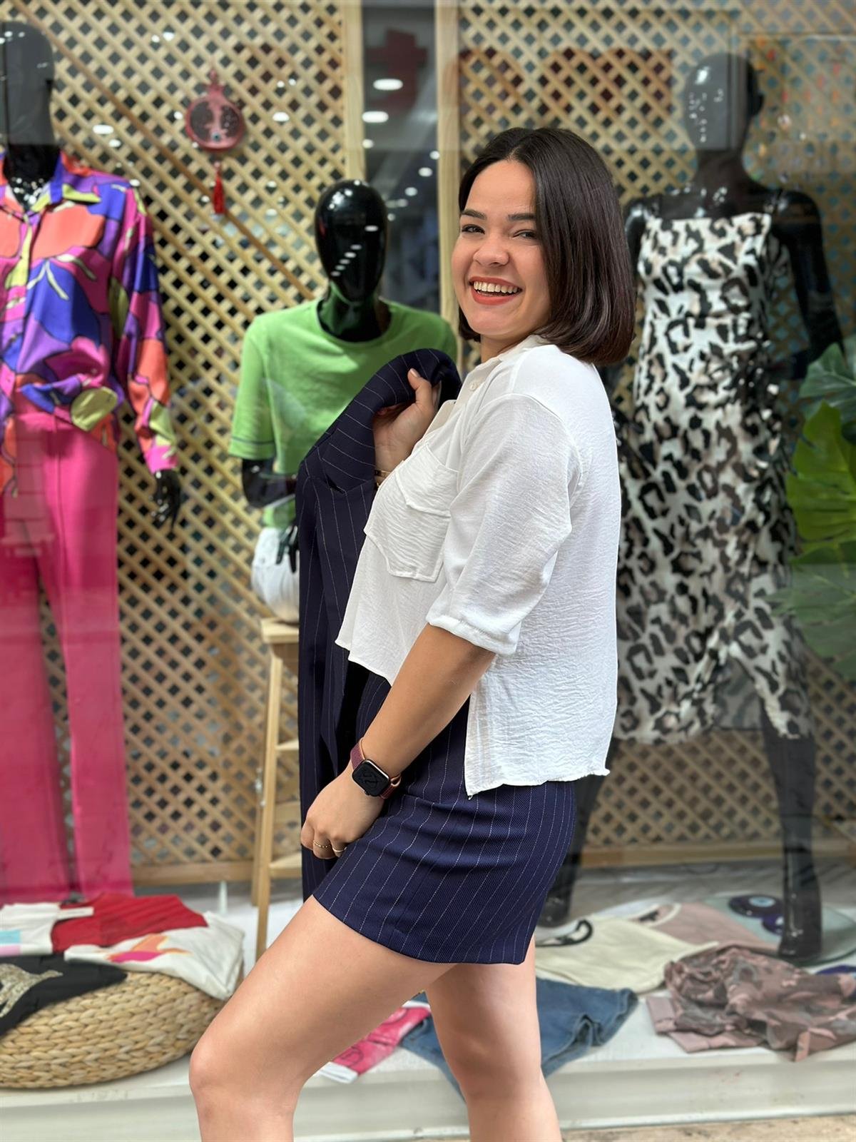 Crop Siyah Gömlek