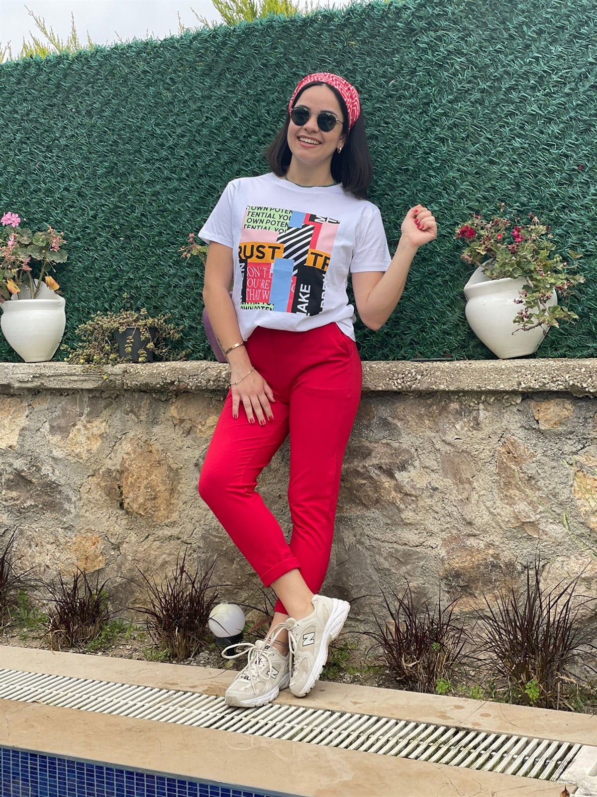 Duble Paça Pantalon Kırmızı