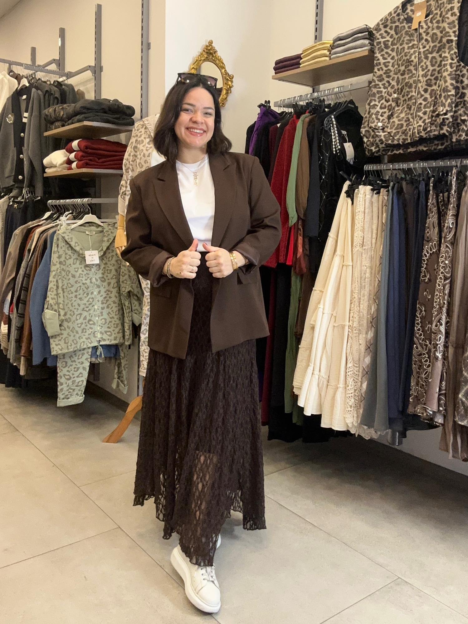 Kahverengi Blazer Ceket