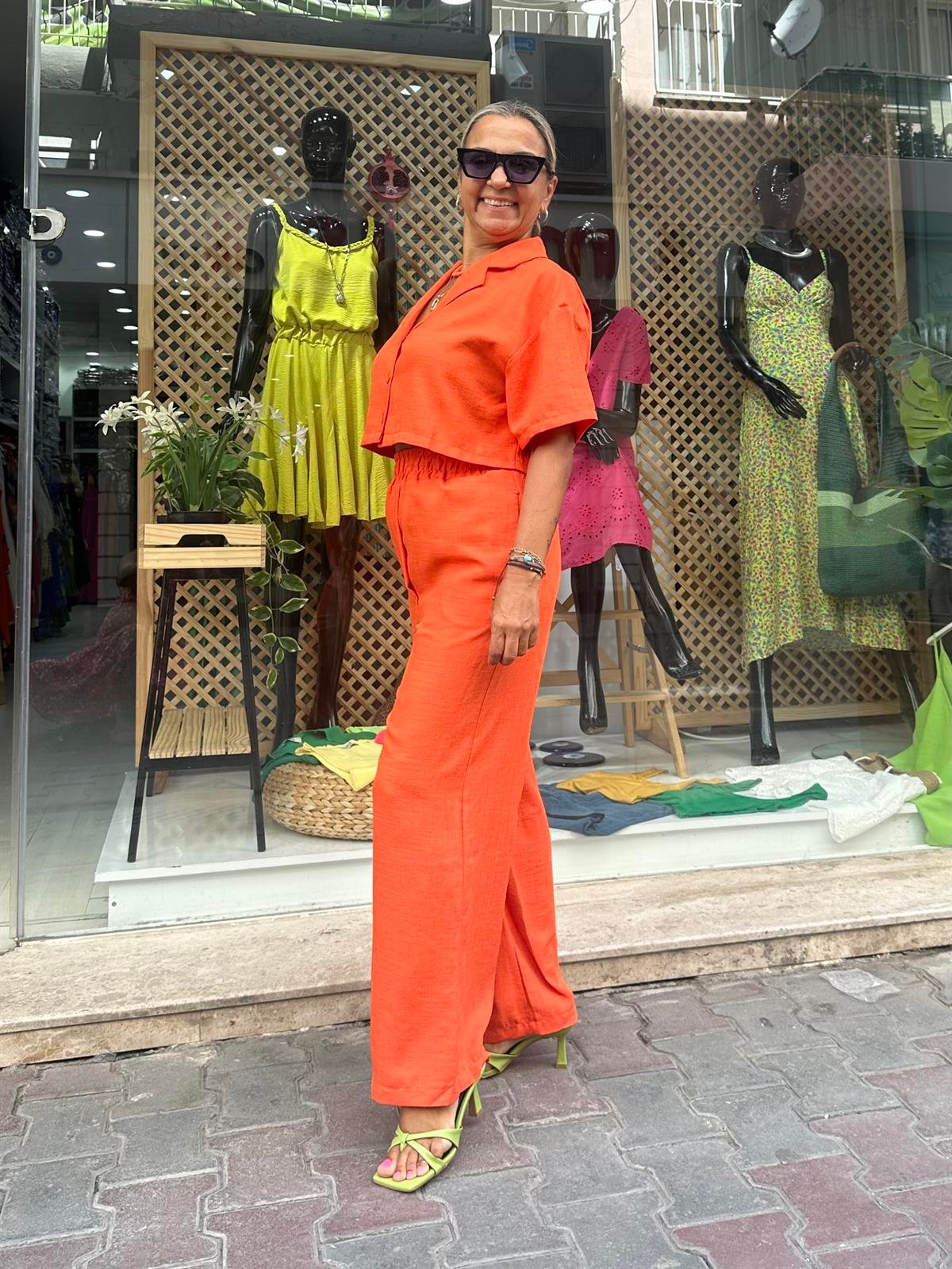 Kısa Gömlekli Takım Turuncu