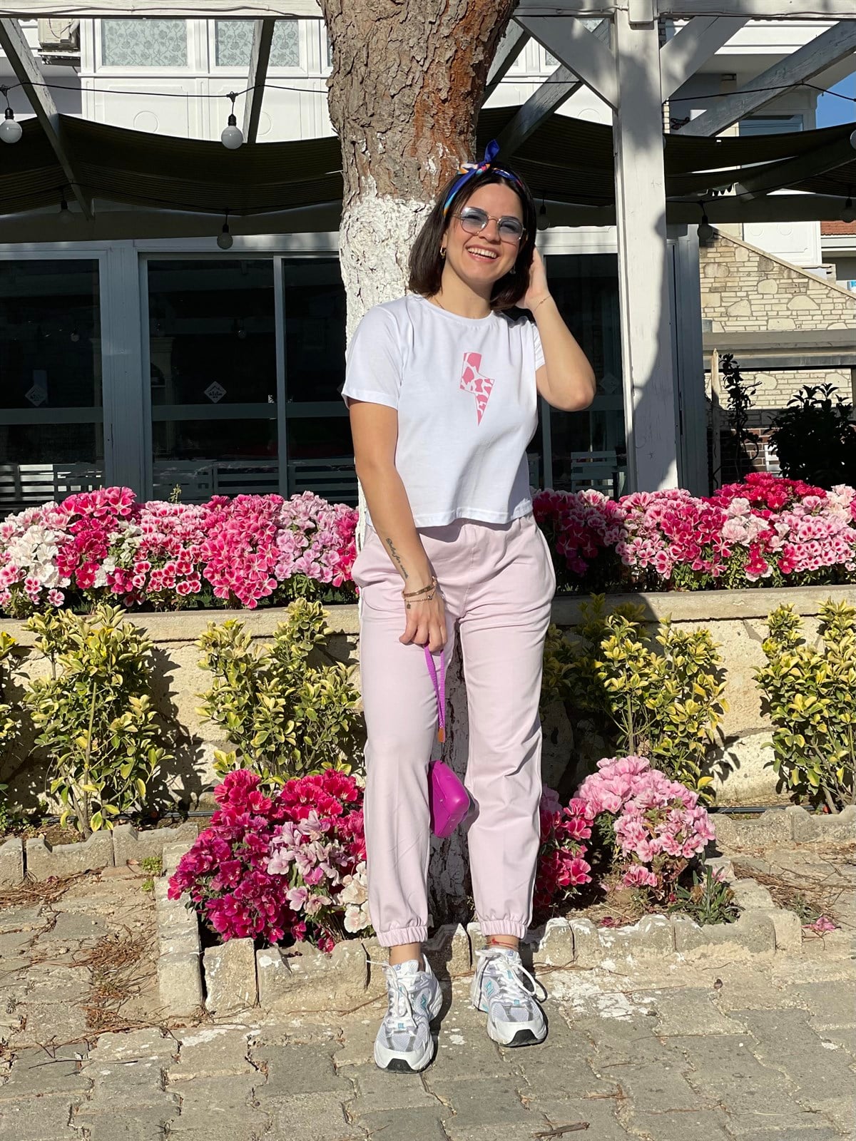 Lila Lastikli Baharlık Eşofman Altı