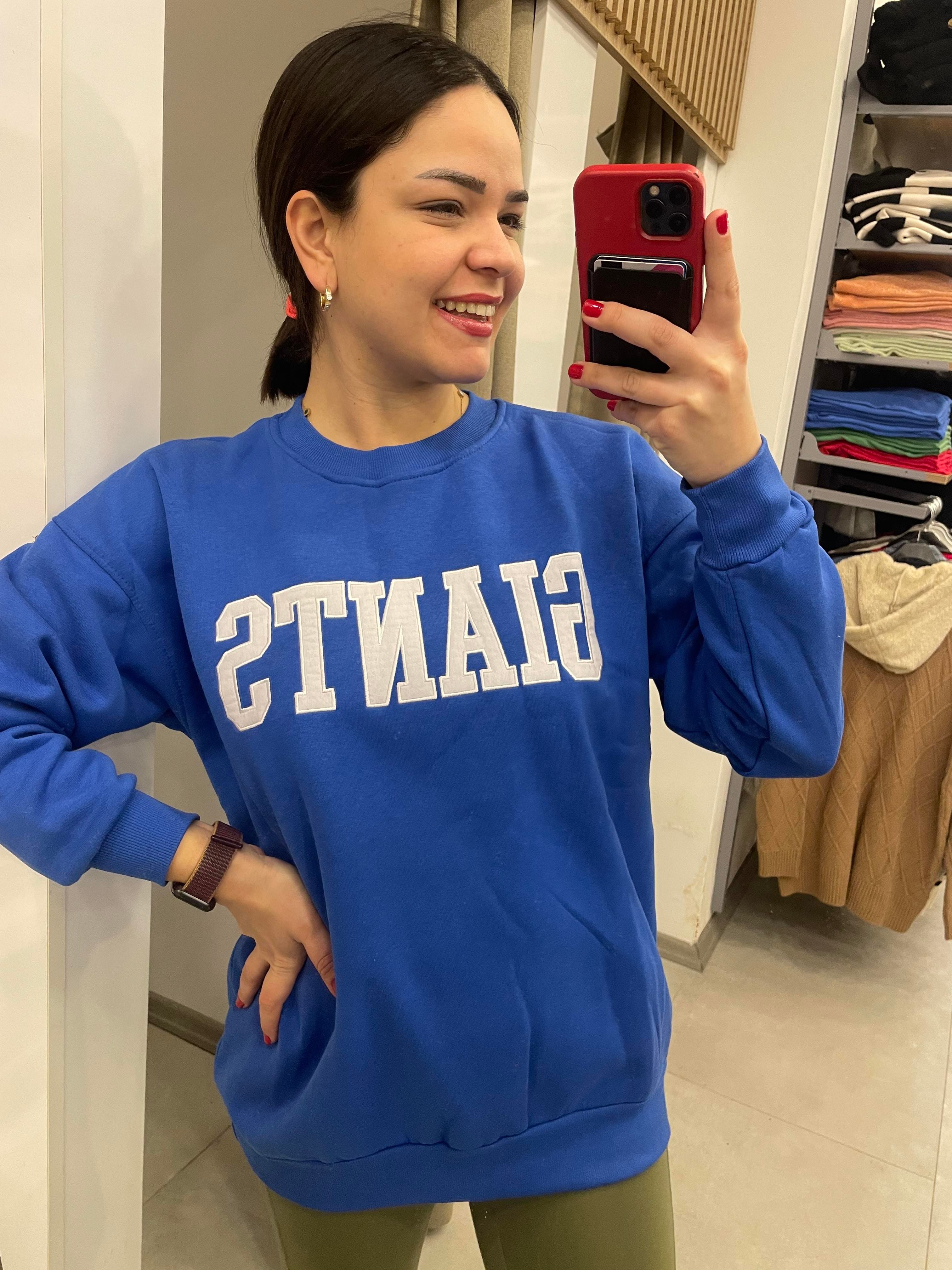 Mavi Yazılı Sweatshirt