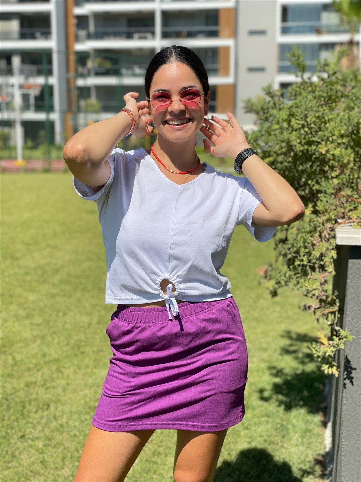 Önü Bağlamalı T-shirt