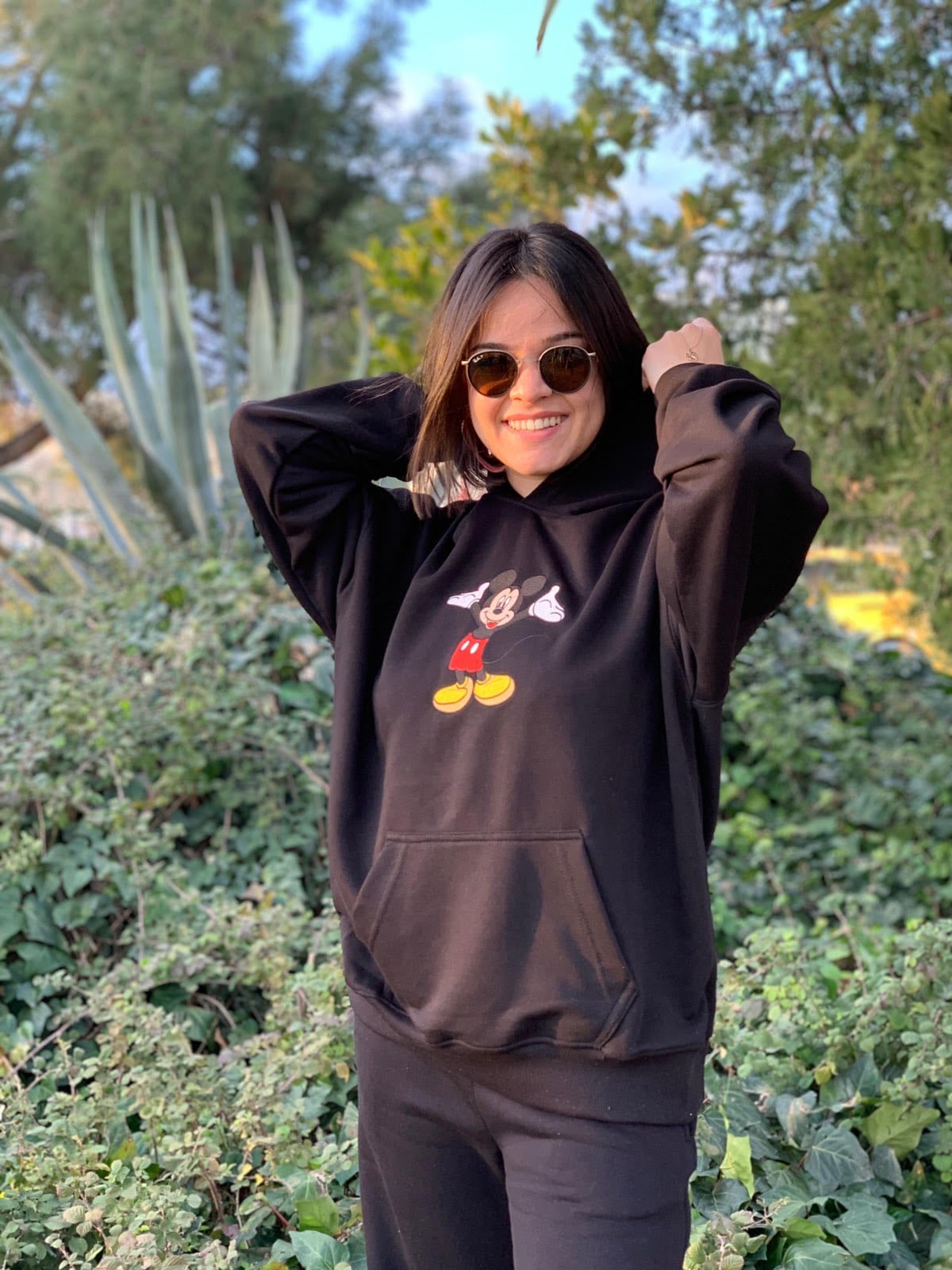 Oversize Baharlık Mickey Mouse Hoodie