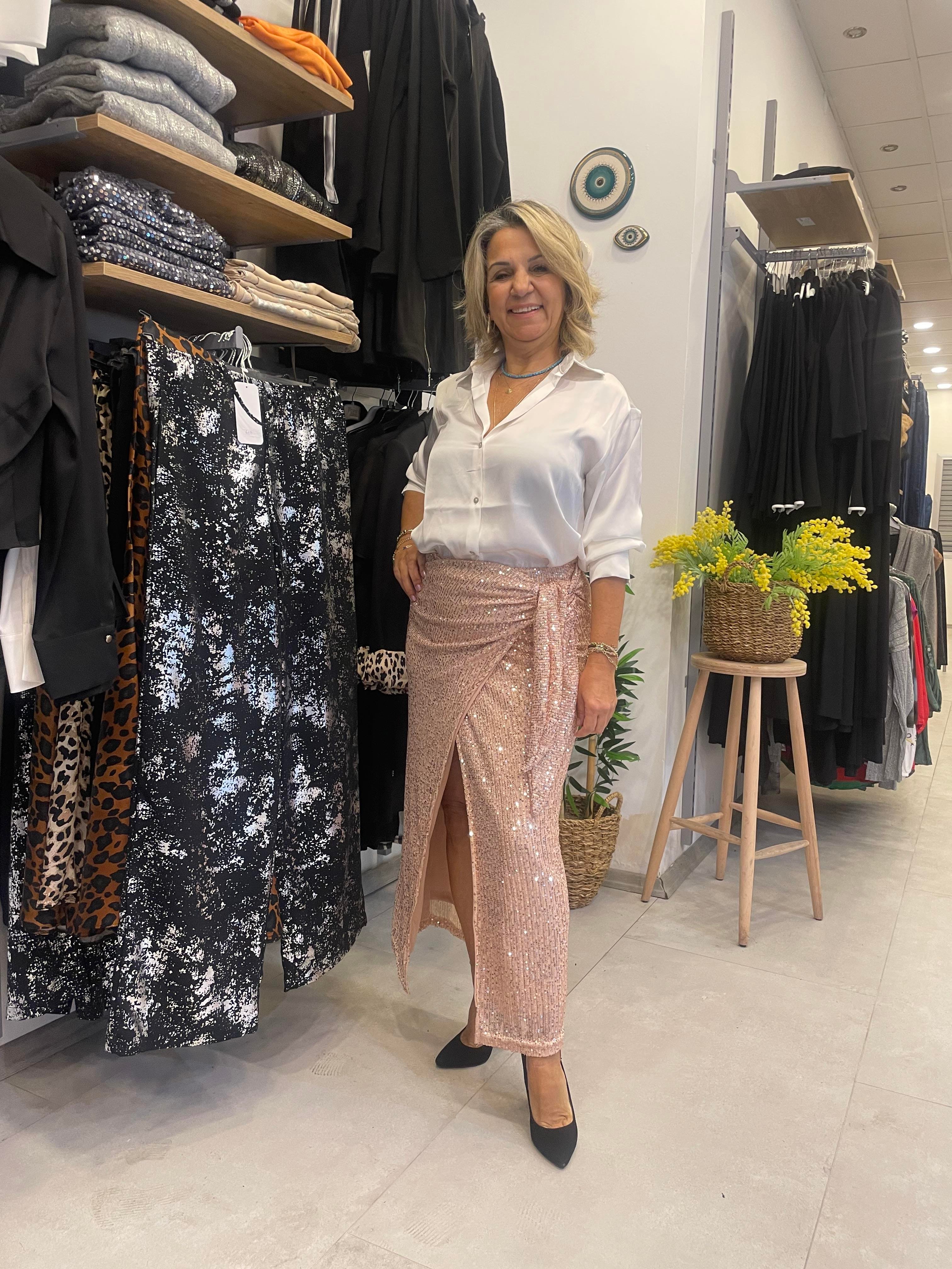 Zara Model Pudra Payetli Etek