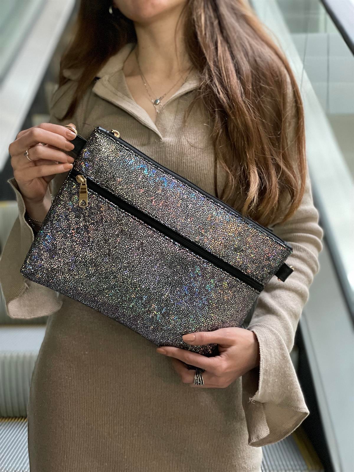 Çift Cepli El Portföyü/Clutch