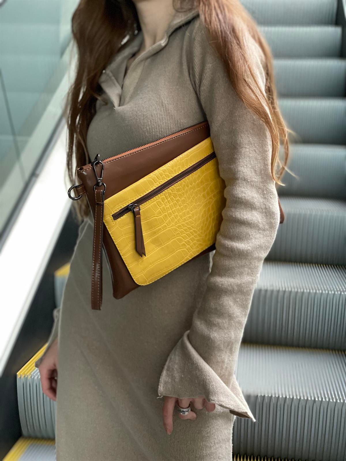 Kroko Detaylı El Portföyü/Clutch