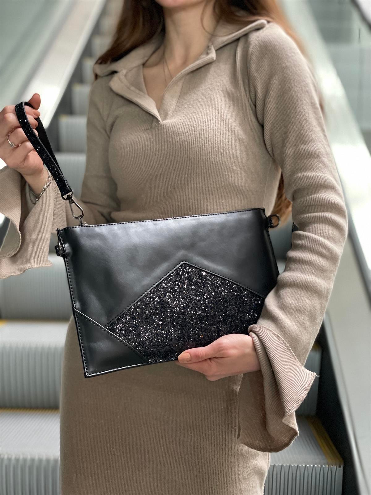 Taş Detaylı El Portföyü/Clutch