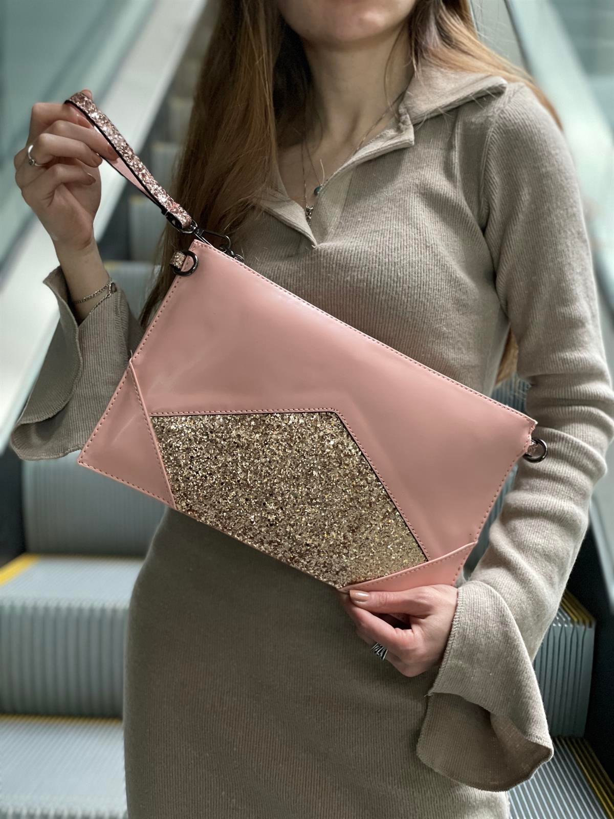 Taş Detaylı El Portföyü/Clutch