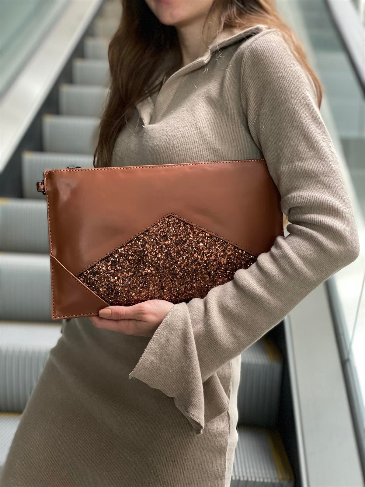 Taş Detaylı El Portföyü/Clutch