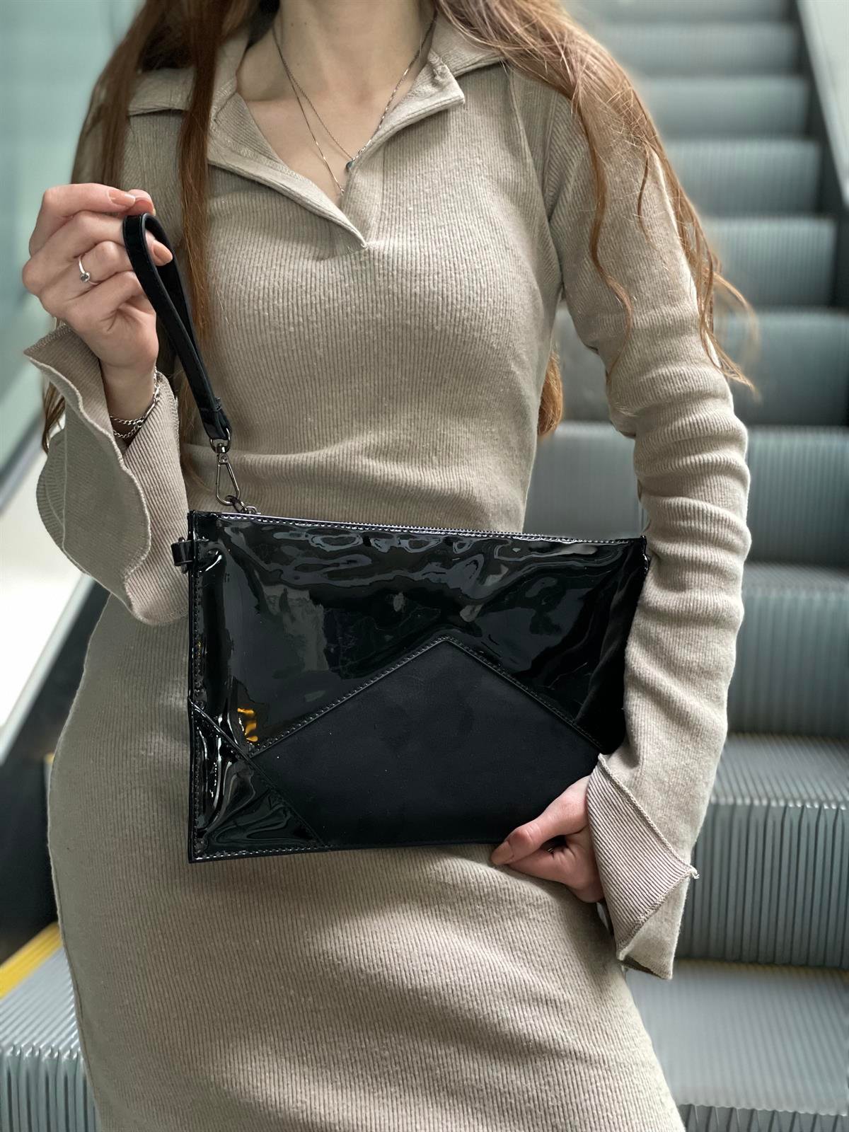 Taş Detaylı El Portföyü/Clutch