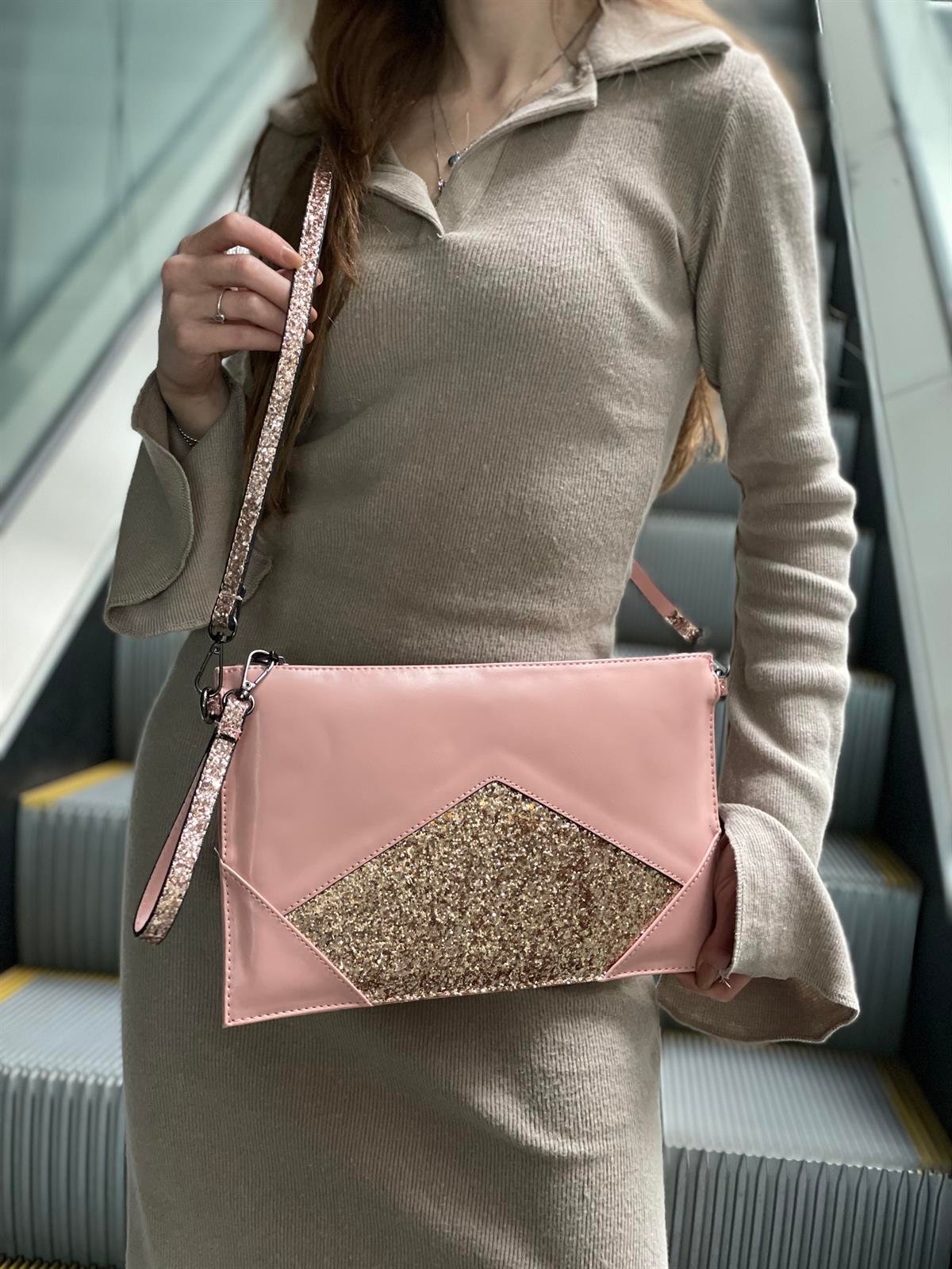 Taş Detaylı El Portföyü/Clutch