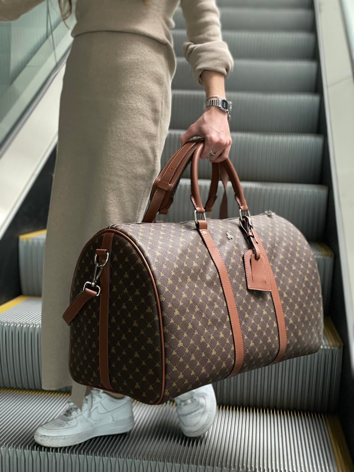 Unisex Monogramme Seyahat Çantası El Valizi