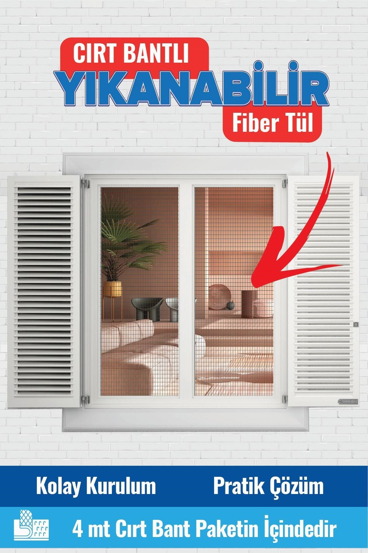 2'li Pencere Cam Sineklik 75x125mm Cırt Bantlı