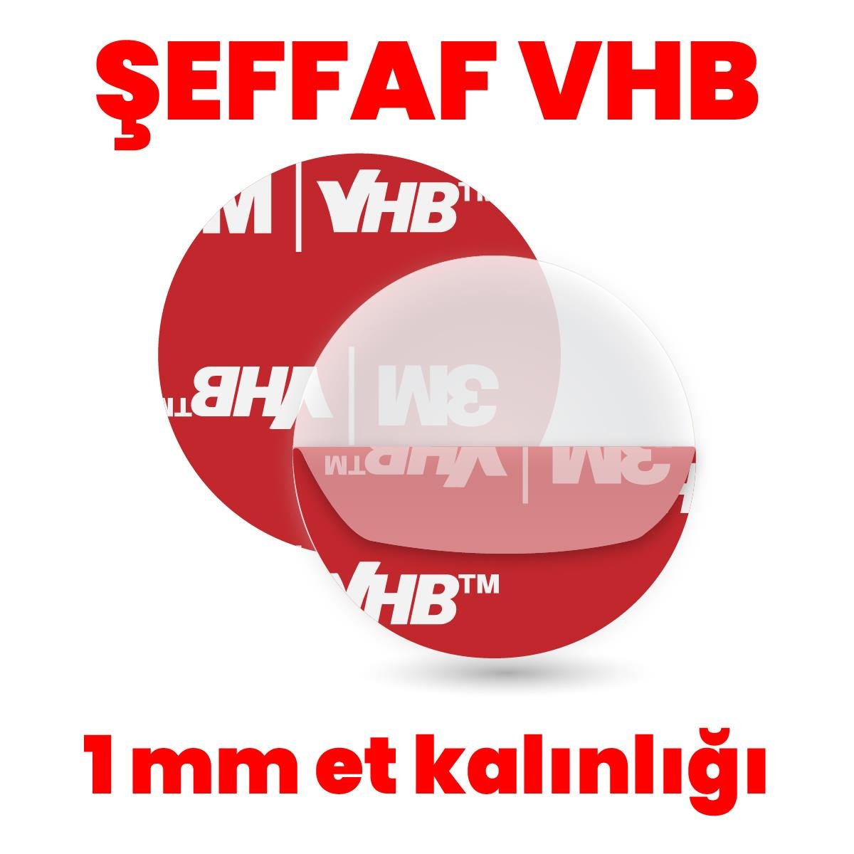 3MÇift Taraflı Bantlar20 Adet 3M Şeffaf Çift Taraflı Hazır Kesim VHB Bant 40mm Çap