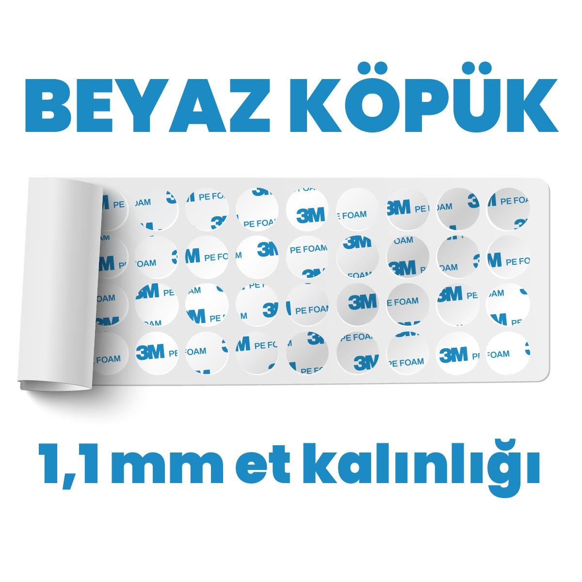 3MKoli Bantları3M 30mm Daire Çok Güçlü Akrilik Köpük Bant 100 Adet