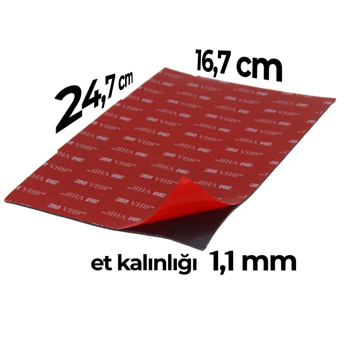 3MÇift Taraflı Bantlar3M 4 Adet Hazır Kesim VHB En:16,7cm Boy:24,7cm