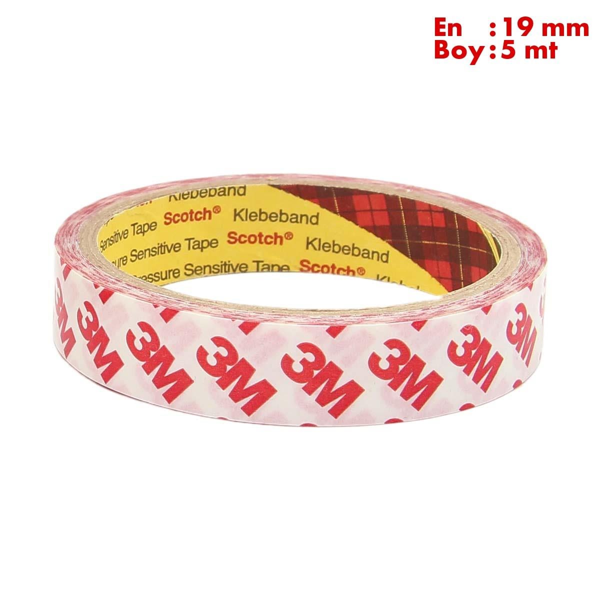 3Mİzolasyon Bantları3M 9088 Akrilik Şeffaf Çok Güçlü Çift Taraflı Bant En:19mm Boy:5mt