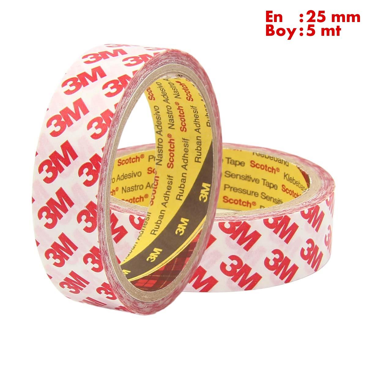 3Mİzolasyon Bantları3M 9088 Akrilik Şeffaf Çok Güçlü Çift Taraflı Bant En:25mm Boy:5mt