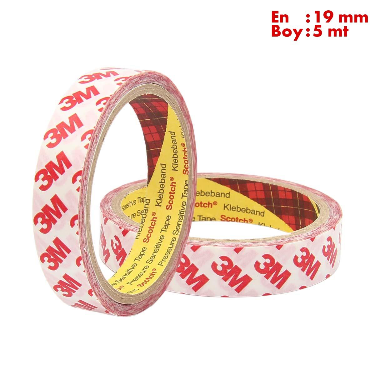 3Mİzolasyon Bantları3M 9088 Akrilik Şeffaf Çok Güçlü Çift Taraflı Bant En:19mm Boy:5mt
