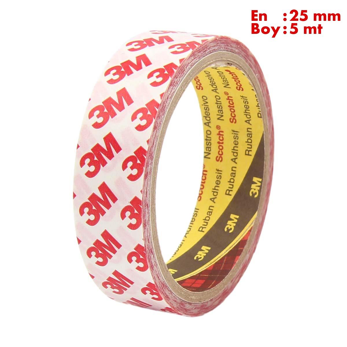 3Mİzolasyon Bantları3M 9088 Akrilik Şeffaf Çok Güçlü Çift Taraflı Bant En:25mm Boy:5mt