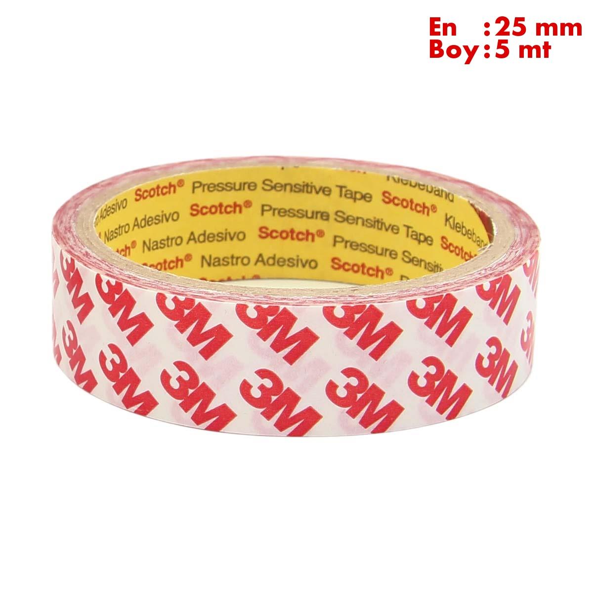3Mİzolasyon Bantları3M 9088 Akrilik Şeffaf Çok Güçlü Çift Taraflı Bant En:25mm Boy:5mt