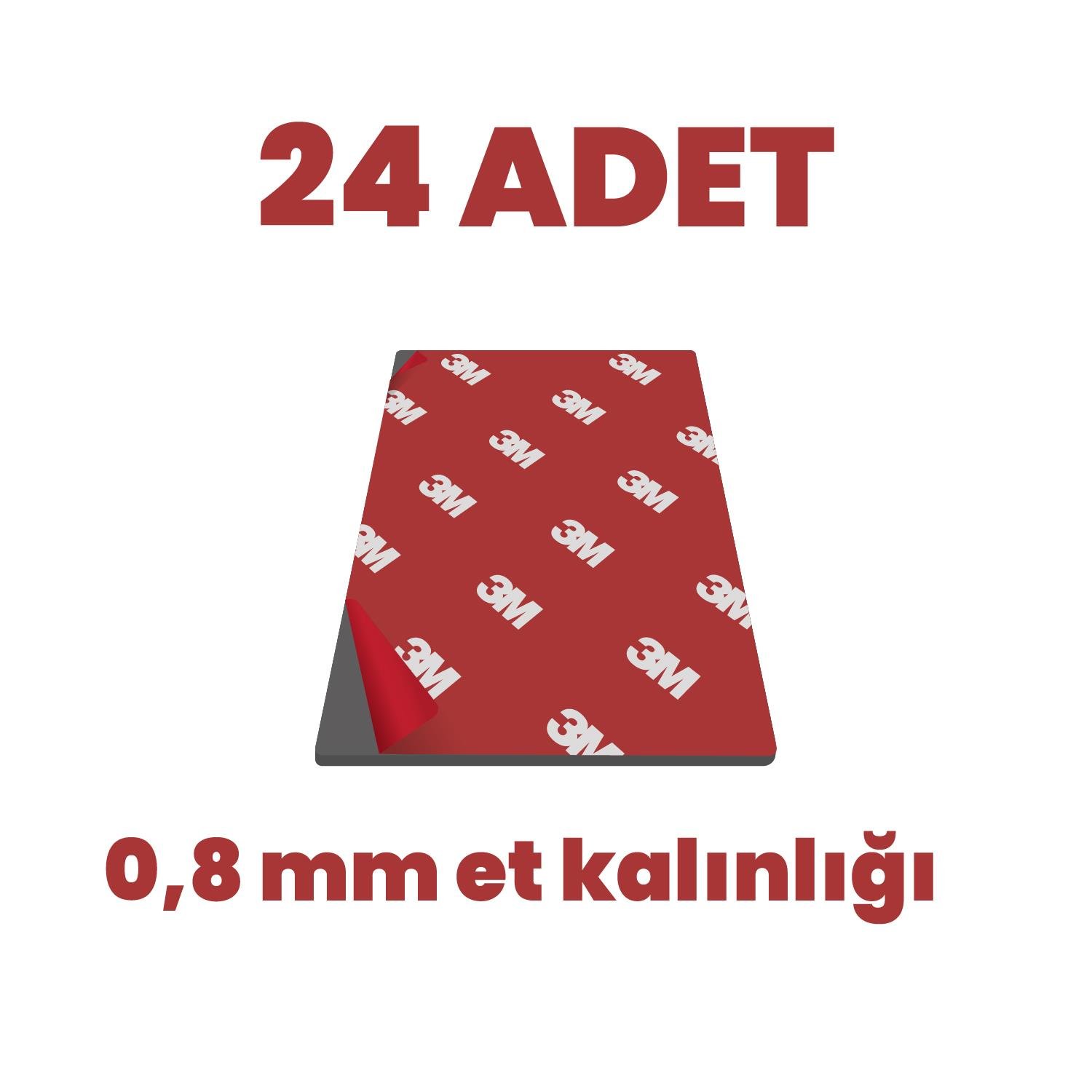 3MÇift Taraflı Bantlar3M VHB 24 Adet Çift Taraflı 74mmX106mm Hazır Kesim