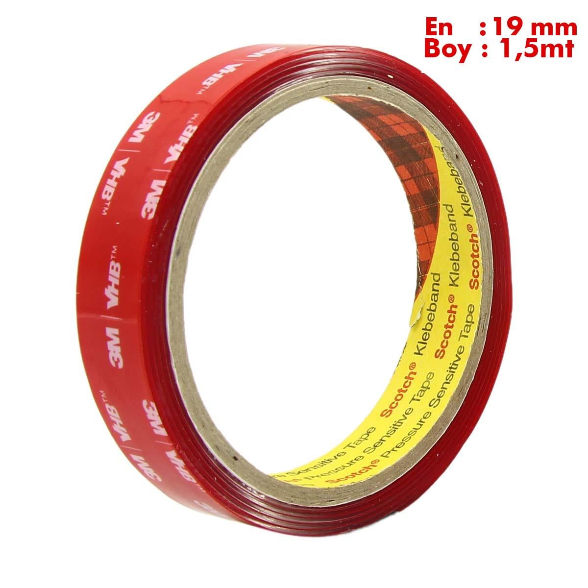 3MMaskeleme Bantları3M VHB Araç Aksesuar Yapıştırma Bandı En:19mm Boy:1,5metre