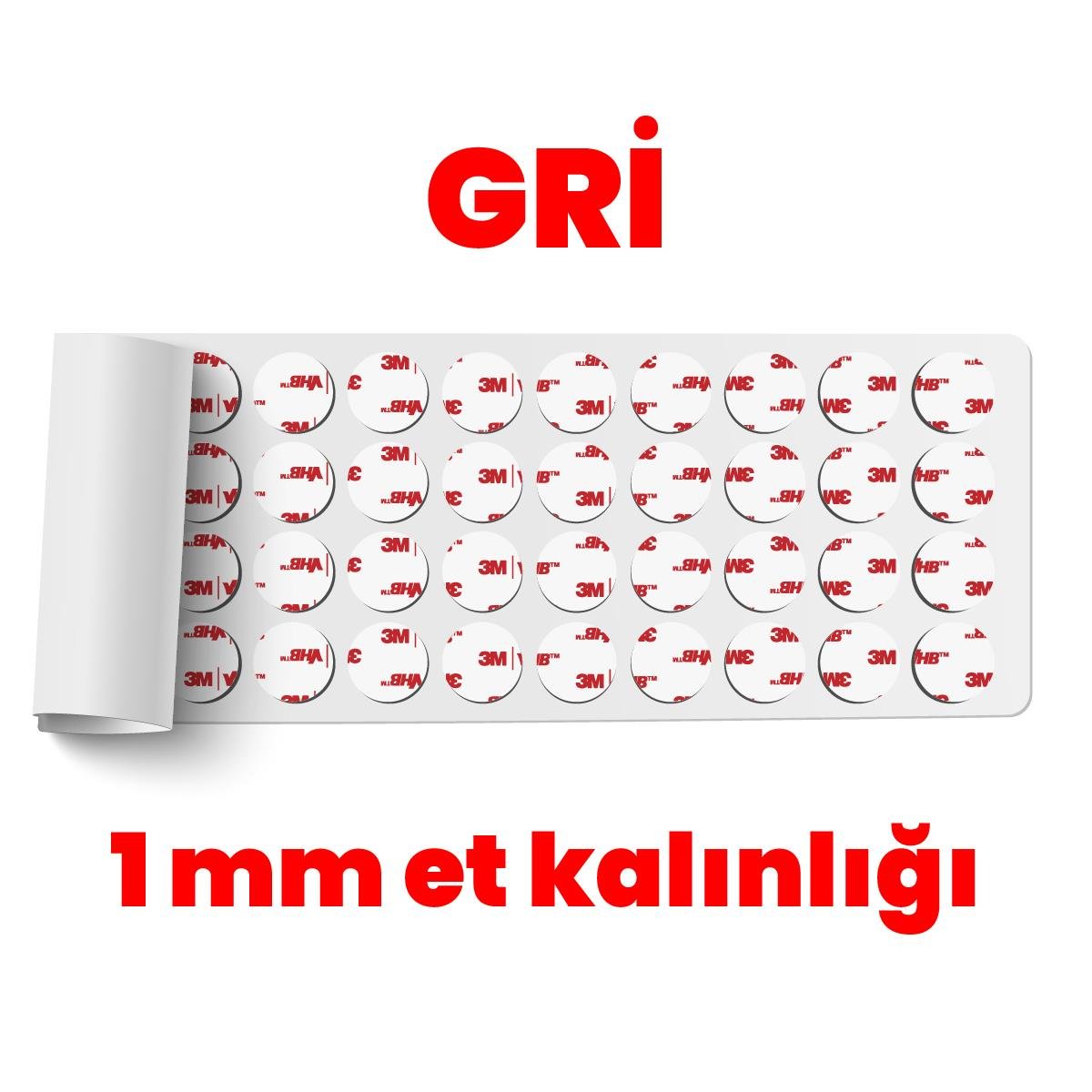 3MElektrik Bantları3M VHB Çok Güçlü Çift Taraflı 100 Adet Hazır Kesim 30mm Çap