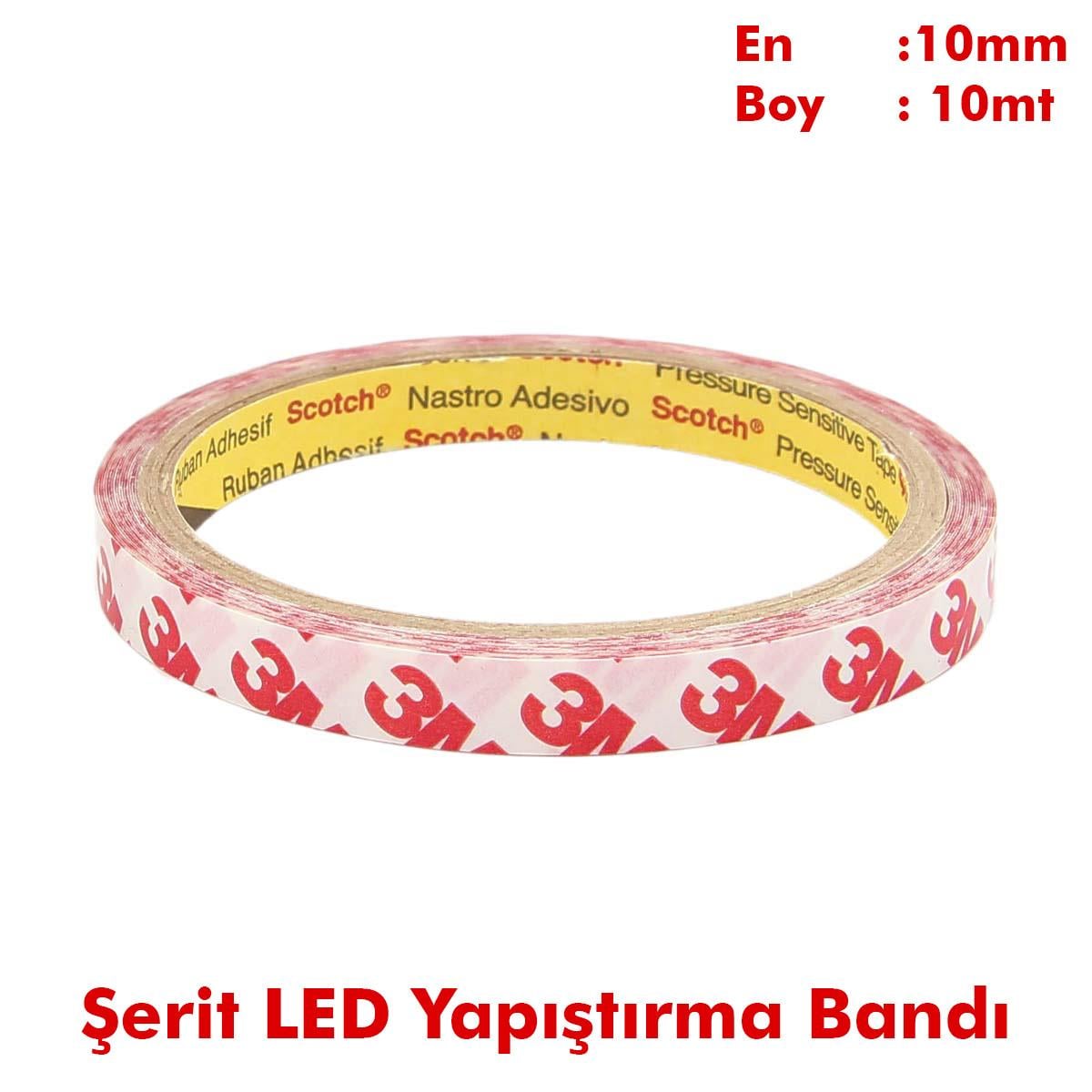 3Mİzolasyon BantlarıLed Şerit Yapıştırma Bandı 3M Markalı En:10mm Boy:10mt