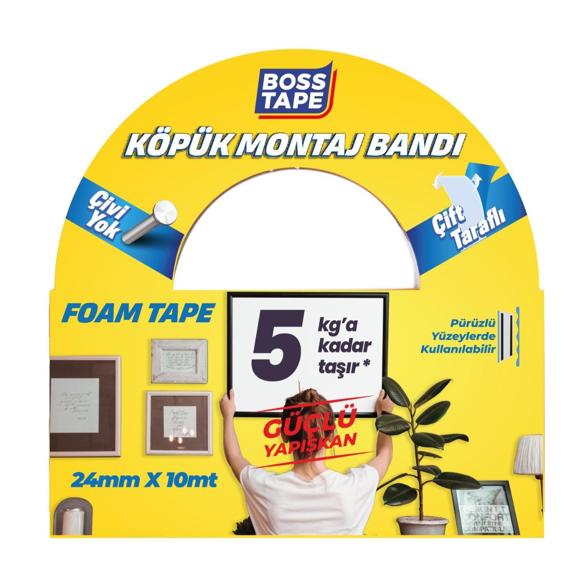 5 KG Çift Taraflı Köpük Aksesuar Montaj Bandı 24mmx10m