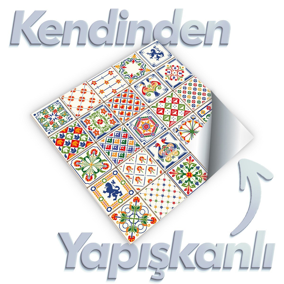 Boss 4 Adet PVC Karo Floral Portugal 30x30cm (0,36 m²)