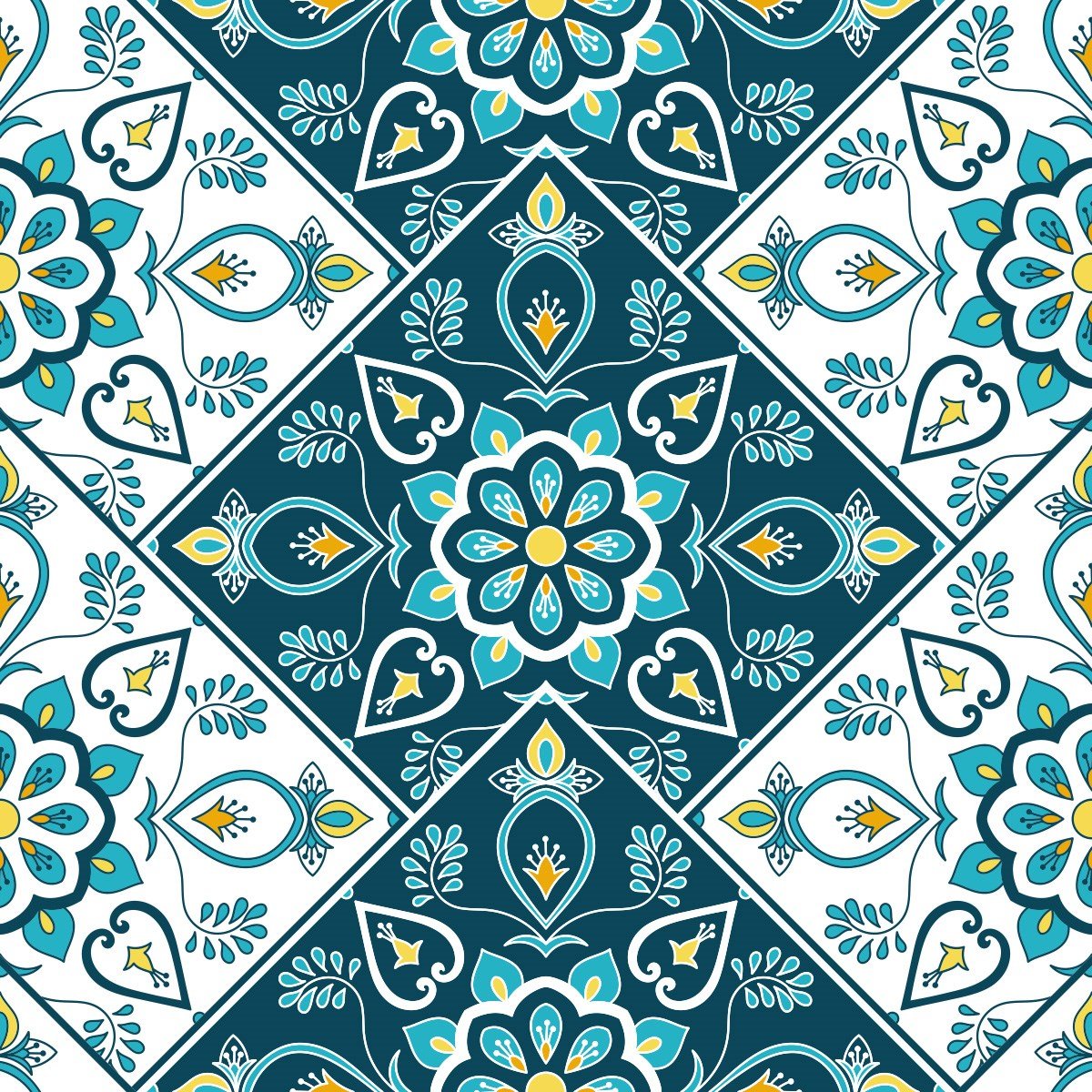 Boss 4 Adet PVC Karo Flower Mosaic 30x30cm (0,36 m²)