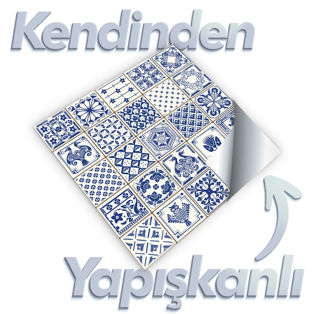 Boss 4 Adet PVC Karo Indigo 30x30cm (0,36 m²)