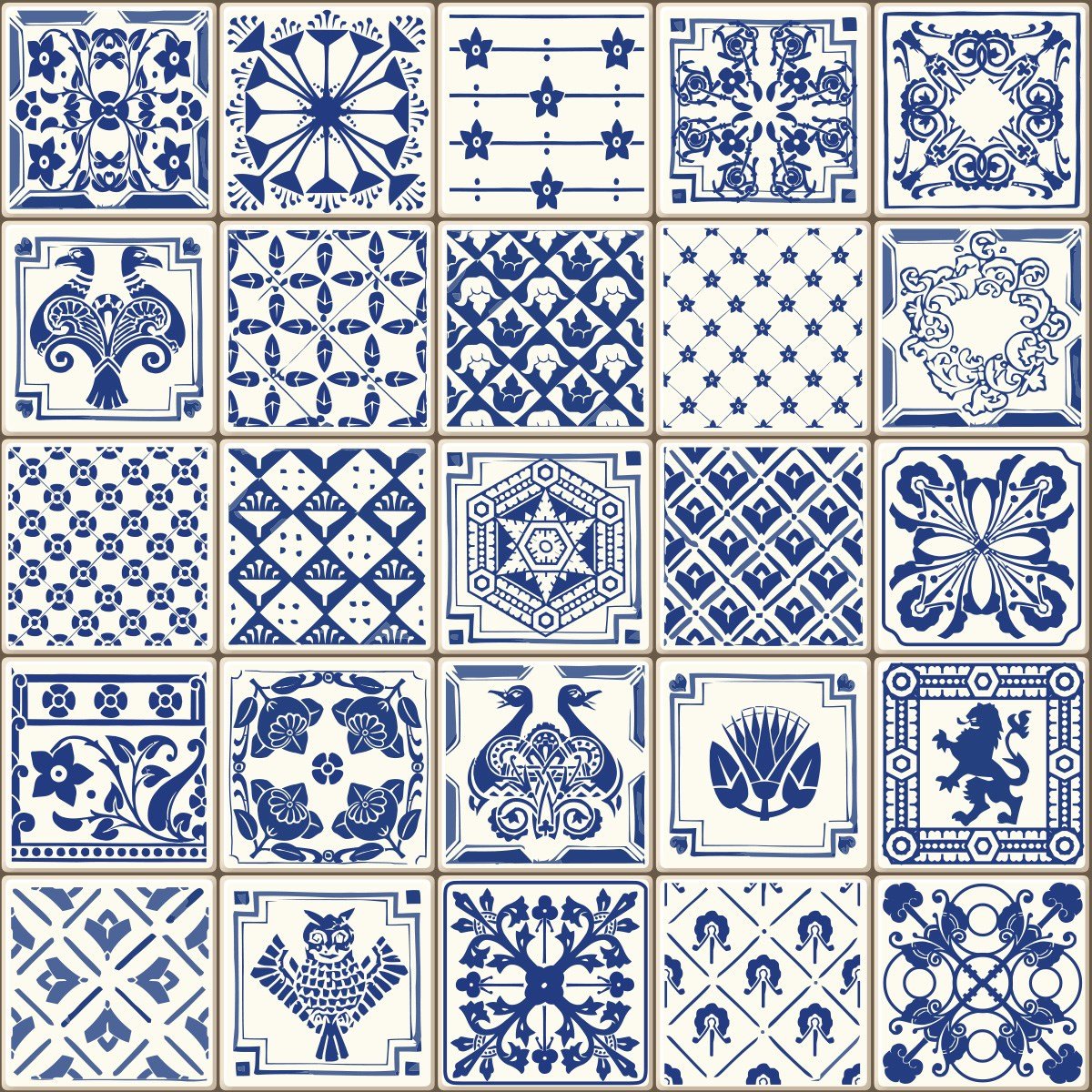 Boss 4 Adet PVC Karo Indigo 30x30cm (0,36 m²)