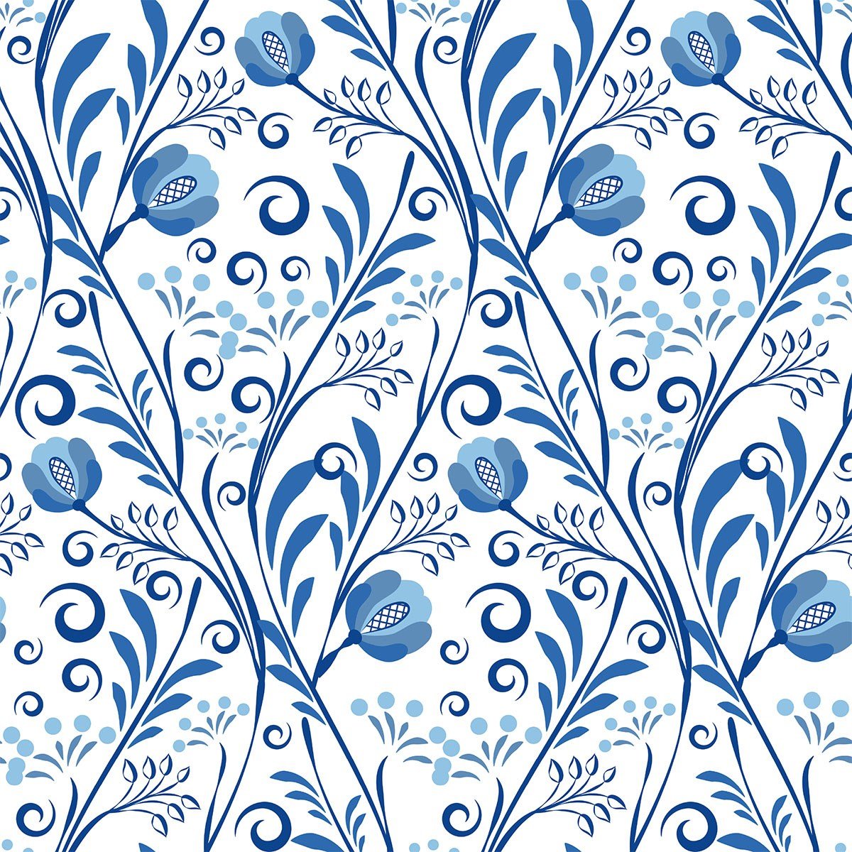 Boss 4 Adet PVC Karo Traditional Blue 30x30cm (0,36 m²)