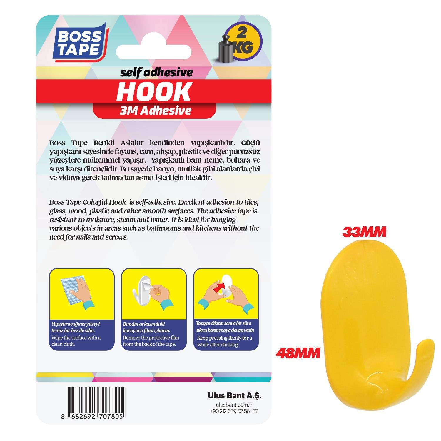 Boss Tape 3M Bantlı Sarı 4'lü Askı