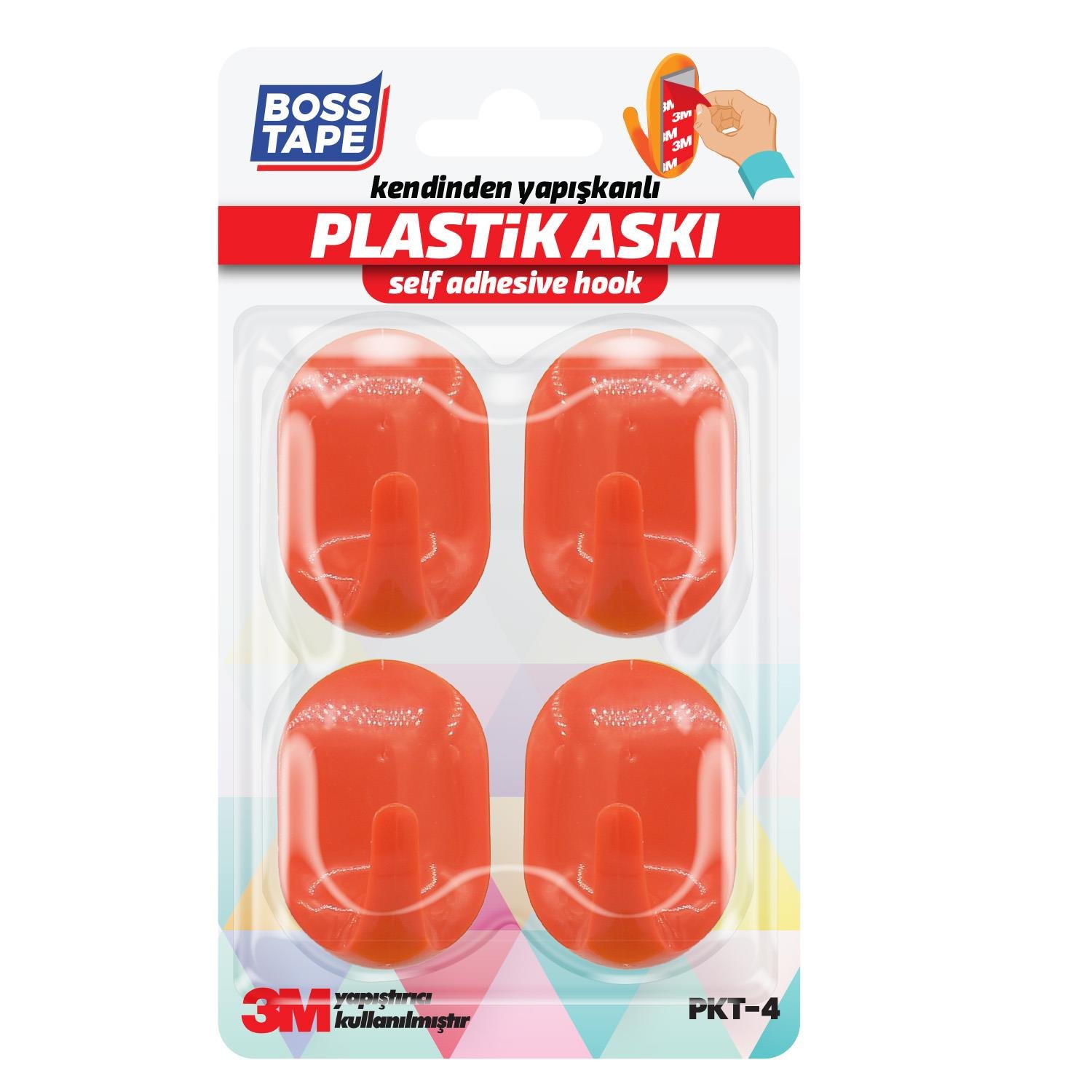 Boss Tape 3M Bantlı Turuncu 4'lü Askı