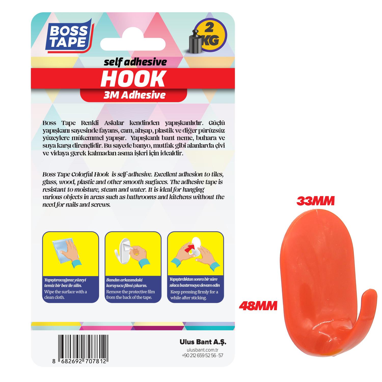 Boss Tape 3M Bantlı Turuncu 4'lü Askı