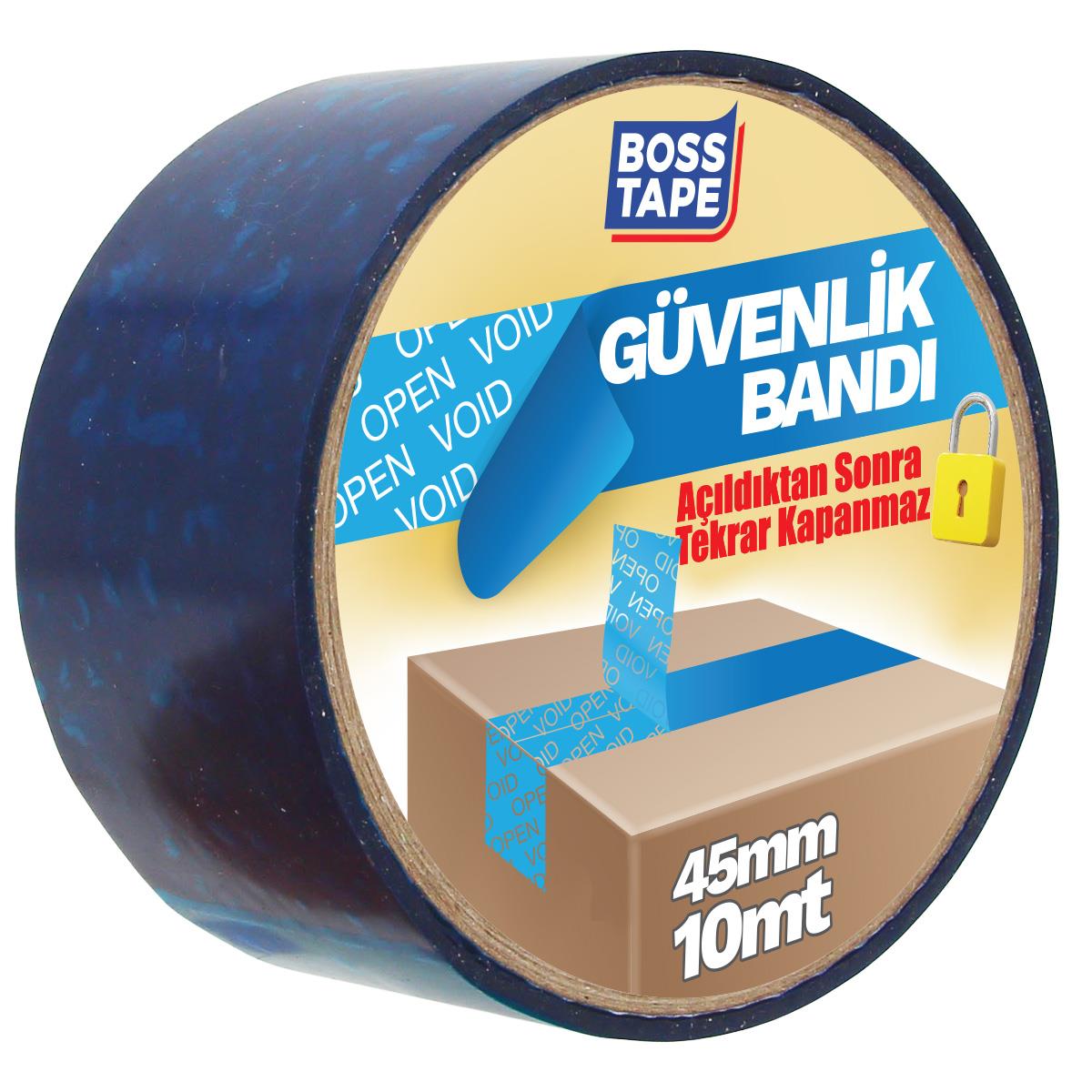 Boss Tape Güvenlik Bandı MaviEn:45mm Boy:10mt