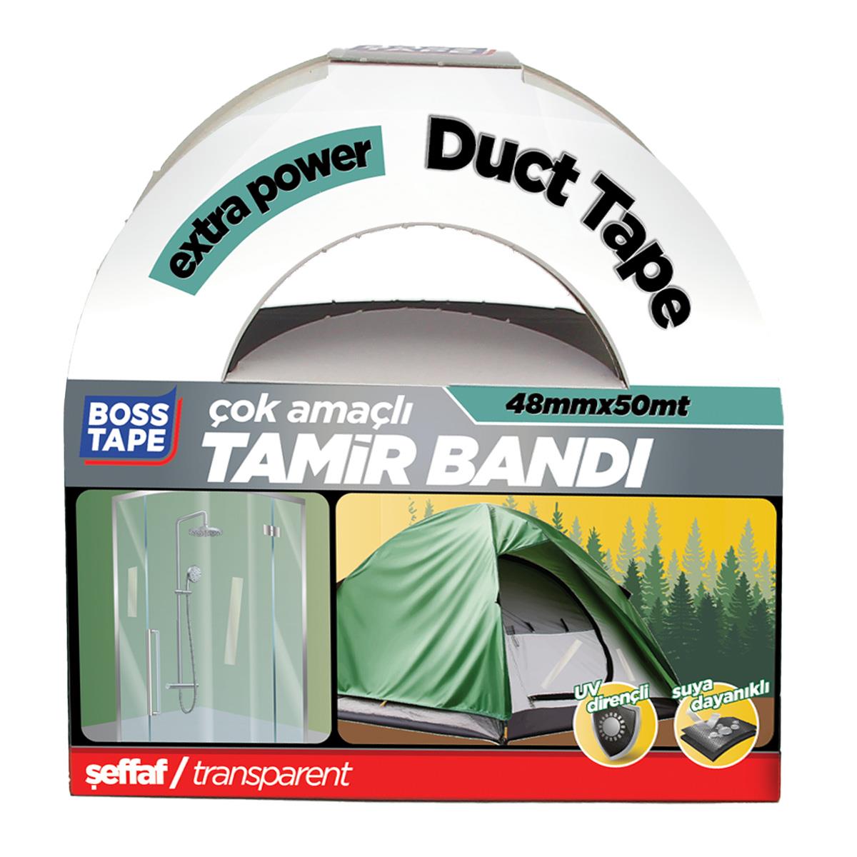 Boss Tape Şeffaf Duct Tape Tamir Bandı En:48 Boy50