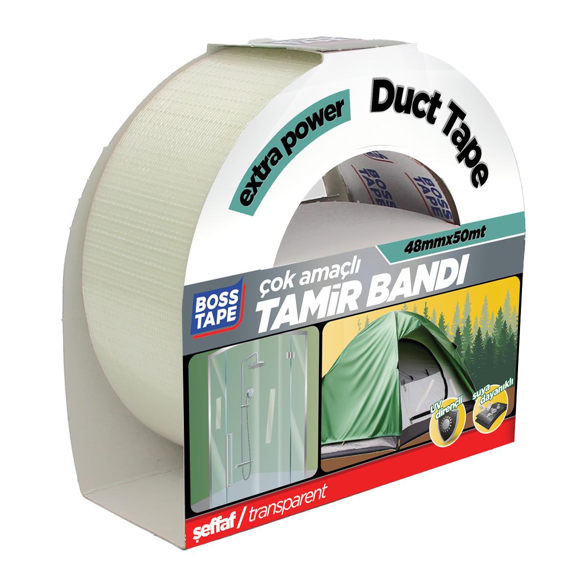 Boss Tape Şeffaf Duct Tape Tamir Bandı En:48 Boy50