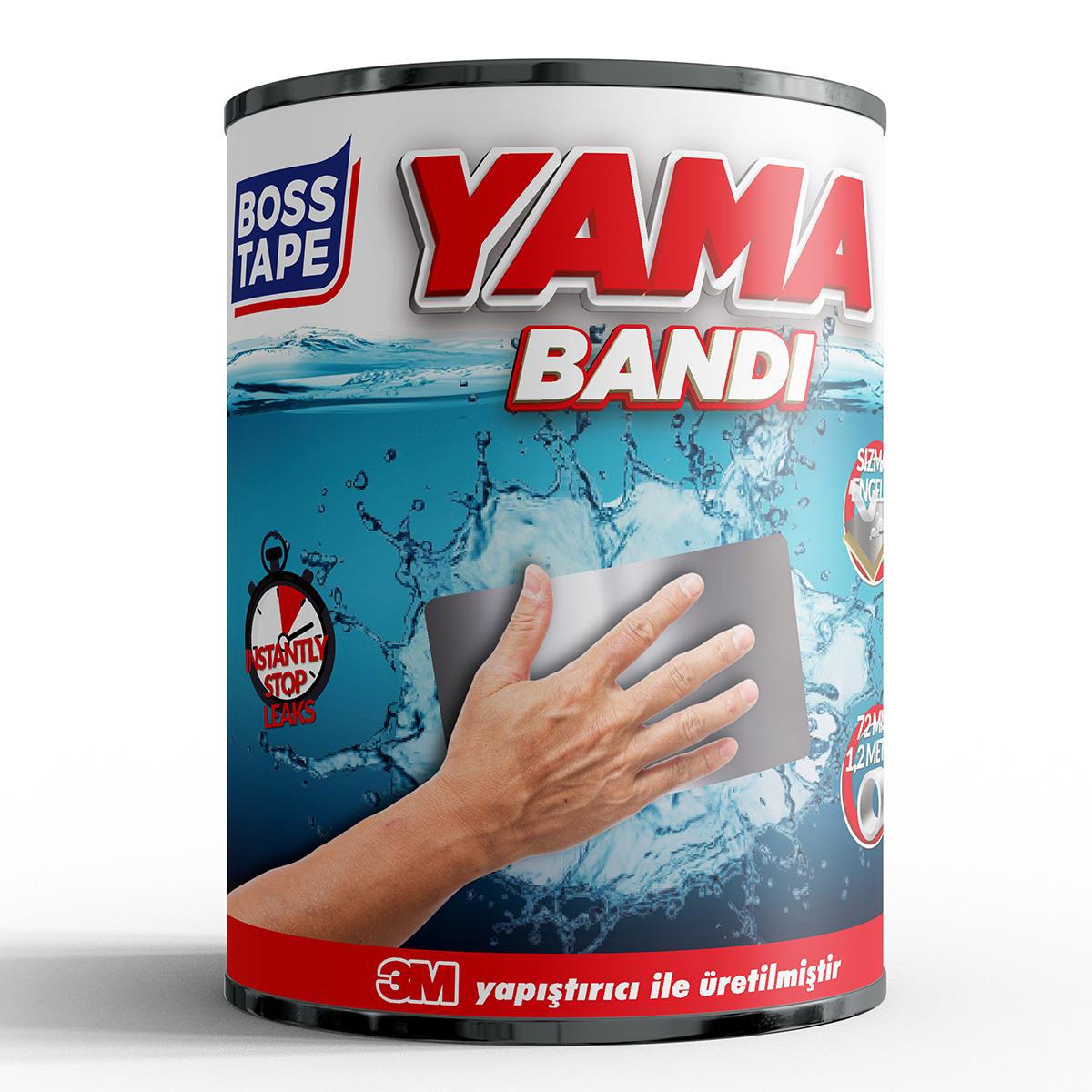 Boss Tape Suya Dayanıklı Depo Boru Hortum Yama Bandı 72mmX1,2mt