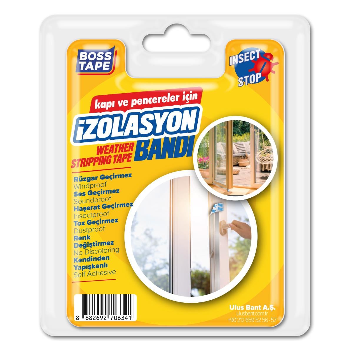 Boss Tapeİzolasyon Bantları3M Yapıştırıcılı Şeffaf Kapı altı Rüzgar Soğuk Engelleyici En:35mm Boy:2,5mt
