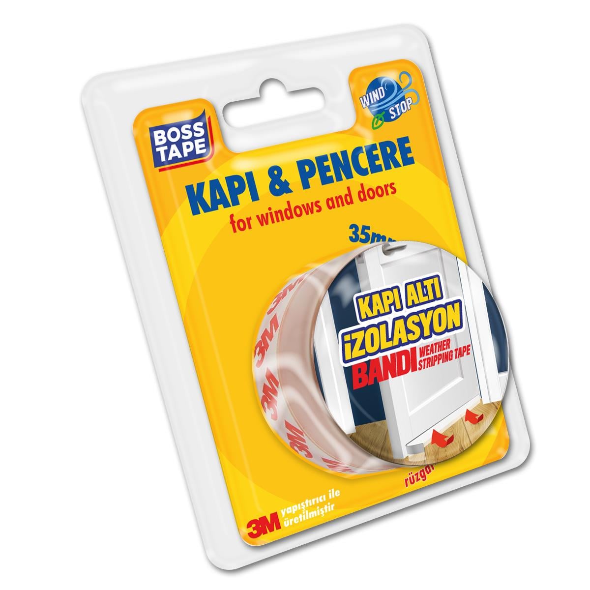 Boss Tapeİzolasyon Bantları3M Yapıştırıcılı Şeffaf Kapı altı Rüzgar Soğuk Engelleyici En:35mm Boy:2,5mt
